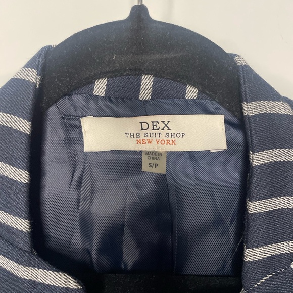 DEX cropped blue stripped suit blazer - Picture 3 of 3